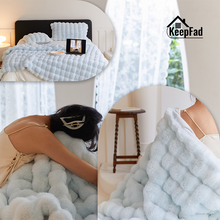 Load image into Gallery viewer, Double-Sided Thick Bubble Plush Throw Blanket, Cozy & Soft for All Seasons