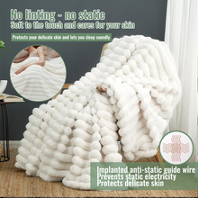 Load image into Gallery viewer, Soft Striped Cozy Fluffy Plush Gift Blankets,Faux Fur Throw Blanket
