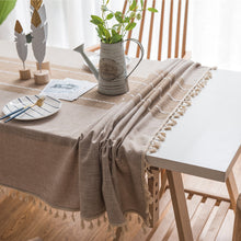 Load image into Gallery viewer, Waterproof Oil-proof Rectangle Tablecloth Cotton Linen Wrinkle Resistant Tablecloth for Kitchen Dining Buffet Party