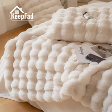 Load image into Gallery viewer, Double-Sided Thick Bubble Plush Throw Blanket, Cozy & Soft for All Seasons