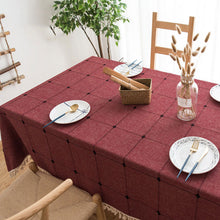 Load image into Gallery viewer, Waterproof Oil-proof Rectangle Tablecloth Cotton Linen Wrinkle Resistant Tablecloth for Kitchen Dining Buffet Party
