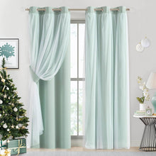 Load image into Gallery viewer, Sheer Grommet Curtains with Insulated Blackout Lining, Window Curtain Panels, Wheat - Curtain with Sheer Overlay, Elegant Blackout Curtains for Bedroom