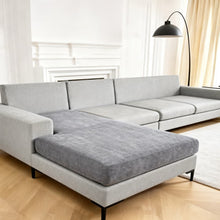 Load image into Gallery viewer, Linen Cotton Sectional Couch Cushion Covers - Stretch Washable Soft Sofa Seat & Back Covers, 3-Piece Furniture Protector for Pets