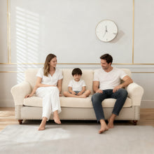 Load image into Gallery viewer, Linen Cotton Sectional Couch Cushion Covers - Stretch Washable Soft Sofa Seat & Back Covers, 3-Piece Furniture Protector for Pets