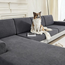 Load image into Gallery viewer, Linen Cotton Sectional Couch Cushion Covers - Stretch Washable Soft Sofa Seat & Back Covers, 3-Piece Furniture Protector for Pets