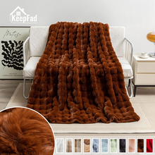 Load image into Gallery viewer, Double-Sided Thick Bubble Plush Throw Blanket, Cozy & Soft for All Seasons