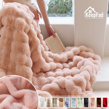 Load image into Gallery viewer, Double-Sided Thick Bubble Plush Throw Blanket, Cozy & Soft for All Seasons