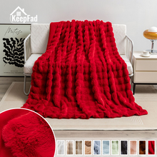 Load image into Gallery viewer, Double-Sided Thick Bubble Plush Throw Blanket, Cozy & Soft for All Seasons