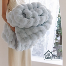 Load image into Gallery viewer, Double-Sided Thick Bubble Plush Throw Blanket, Cozy & Soft for All Seasons