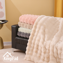 Load image into Gallery viewer, Double-Sided Thick Bubble Plush Throw Blanket, Cozy & Soft for All Seasons