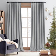 Load image into Gallery viewer, Luxury Grey Velvet Blackout Curtains - 99% Light Blocking & Thermal Insulated for Bedroom | Noise Reducing & Energy Saving