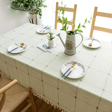 Load image into Gallery viewer, Waterproof Oil-proof Rectangle Tablecloth Cotton Linen Wrinkle Resistant Tablecloth for Kitchen Dining Buffet Party