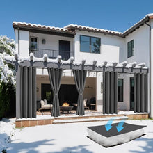 Load image into Gallery viewer, All Weather Windproof Thermal Patio Curtains Waterproof Blackout