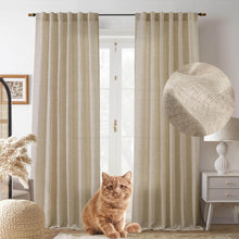 Load image into Gallery viewer, Linen Blackout Curtains - Thermal Insulated & Noise Reducing | 99% Light Blocking for Living Room