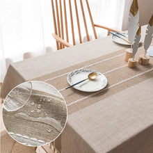 Load image into Gallery viewer, Waterproof Oil-proof Rectangle Tablecloth Cotton Linen Wrinkle Resistant Tablecloth for Kitchen Dining Buffet Party