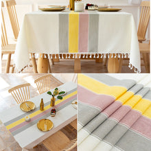 Load image into Gallery viewer, Waterproof Oil-proof Rectangle Tablecloth Cotton Linen Wrinkle Resistant Tablecloth for Kitchen Dining Buffet Party