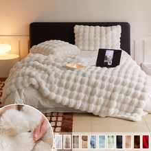 Load image into Gallery viewer, Double-Sided Thick Bubble Plush Throw Blanket, Cozy & Soft for All Seasons