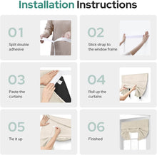 Load image into Gallery viewer, Blackout Privacy Door Curtains for Door Window,Curtains for Glass, Thermal Insulated Tie Up Shade Window Covering for Bedroom