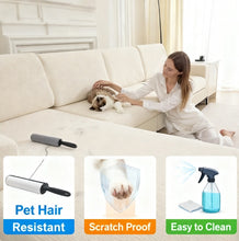 Load image into Gallery viewer, Linen Cotton Sectional Couch Cushion Covers - Stretch Washable Soft Sofa Seat & Back Covers, 3-Piece Furniture Protector for Pets