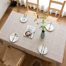 Load image into Gallery viewer, Waterproof Oil-proof Rectangle Tablecloth Cotton Linen Wrinkle Resistant Tablecloth for Kitchen Dining Buffet Party