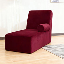 Load image into Gallery viewer, Single Chaise L-Shaped Sofa Cover, Solid Color Stretchy Full Coverage Slipcover