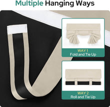 Load image into Gallery viewer, Blackout Privacy Door Curtains for Door Window,Curtains for Glass, Thermal Insulated Tie Up Shade Window Covering for Bedroom