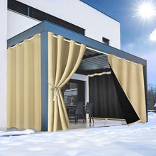 Load image into Gallery viewer, All Weather Windproof Thermal Patio Curtains Waterproof Blackout