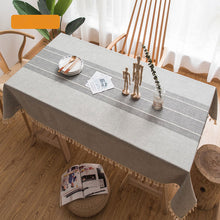 Load image into Gallery viewer, Waterproof Oil-proof Rectangle Tablecloth Cotton Linen Wrinkle Resistant Tablecloth for Kitchen Dining Buffet Party
