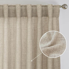 Load image into Gallery viewer, Linen Blackout Curtains - Thermal Insulated & Noise Reducing | 99% Light Blocking for Living Room