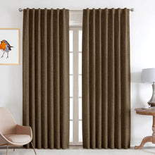 Load image into Gallery viewer, Linen Blackout Curtains - Thermal Insulated & Noise Reducing | 99% Light Blocking for Living Room