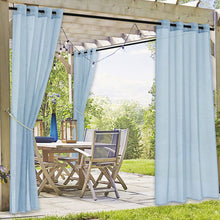 Load image into Gallery viewer, Waterproof Outdoor Sheer Curtains for Patio - 2 Panel Grommet Voile Curtains for Porch, Pergola, Cabana, Sun Shade - Lightweight Indoor/Outdoor Sheers for Living Room, Bedroom