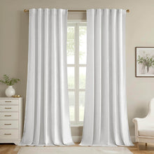 Load image into Gallery viewer, Luxury White Velvet Blackout Curtains - 99% Light Blocking & Thermal Insulated for Bedroom | Noise Reducing & Energy Saving