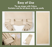 Load image into Gallery viewer, Blackout Privacy Door Curtains for Door Window,Curtains for Glass, Thermal Insulated Tie Up Shade Window Covering for Bedroom