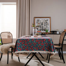 Load image into Gallery viewer, Cotton linen tablecloth, fringe Bohemian rectangular Table Covers