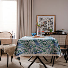 Load image into Gallery viewer, Cotton linen tablecloth, fringe Bohemian rectangular Table Covers