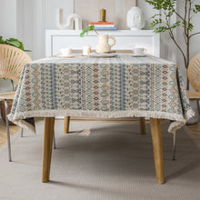 Load image into Gallery viewer, Cotton linen tablecloth, fringe Bohemian rectangular Table Covers