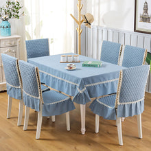 Load image into Gallery viewer, Cotton Linen Tablecloth Chair Cover Set