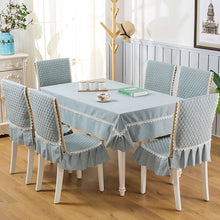 Load image into Gallery viewer, Cotton Linen Tablecloth Chair Cover Set