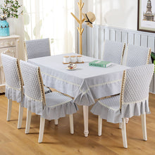 Load image into Gallery viewer, Cotton Linen Tablecloth Chair Cover Set