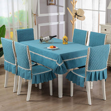 Load image into Gallery viewer, Cotton Linen Tablecloth Chair Cover Set