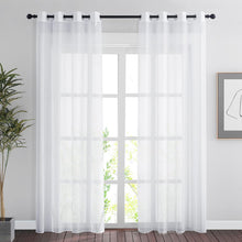 Load image into Gallery viewer, Waterproof Outdoor Sheer Curtains for Patio - 2 Panel Grommet Voile Curtains for Porch, Pergola, Cabana, Sun Shade - Lightweight Indoor/Outdoor Sheers for Living Room, Bedroom