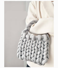 Load image into Gallery viewer, Diy Chunky Handbag,Thick Cotton Wool Woven Handbag, Handmade Coarse Wool Knitted Bucket Bag
