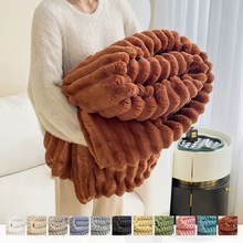 Load image into Gallery viewer, Soft Striped Cozy Fluffy Plush Gift Blankets,Faux Fur Throw Blanket