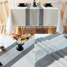 Load image into Gallery viewer, Waterproof Oil-proof Rectangle Tablecloth Cotton Linen Wrinkle Resistant Tablecloth for Kitchen Dining Buffet Party