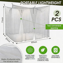 Load image into Gallery viewer, King Size Mosquito Net Netting for Bed & Outdoor Camping, Dual Door Net Canopy with Hanging Hardware