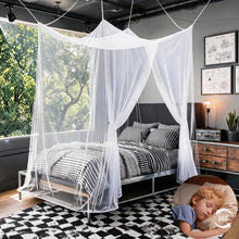 Load image into Gallery viewer, King Size Mosquito Net Netting for Bed & Outdoor Camping, Dual Door Net Canopy with Hanging Hardware