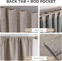 Load image into Gallery viewer, Linen Blackout Curtains - Thermal Insulated & Noise Reducing | 99% Light Blocking for Living Room