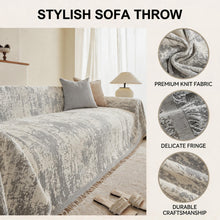 Load image into Gallery viewer, One-piece Fringed Chenille Sofa Cover | Pet & Kid Friendly Non-slip Couch Protector