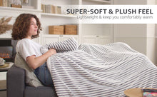 Load image into Gallery viewer, Throw Blanket, Super Soft Fluffy Warm Stripe Plush Blanket for Sofa Couch Bed