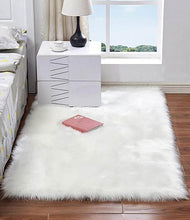 Load image into Gallery viewer, Faux Fur Sheepskin Area Rug - Rectangle